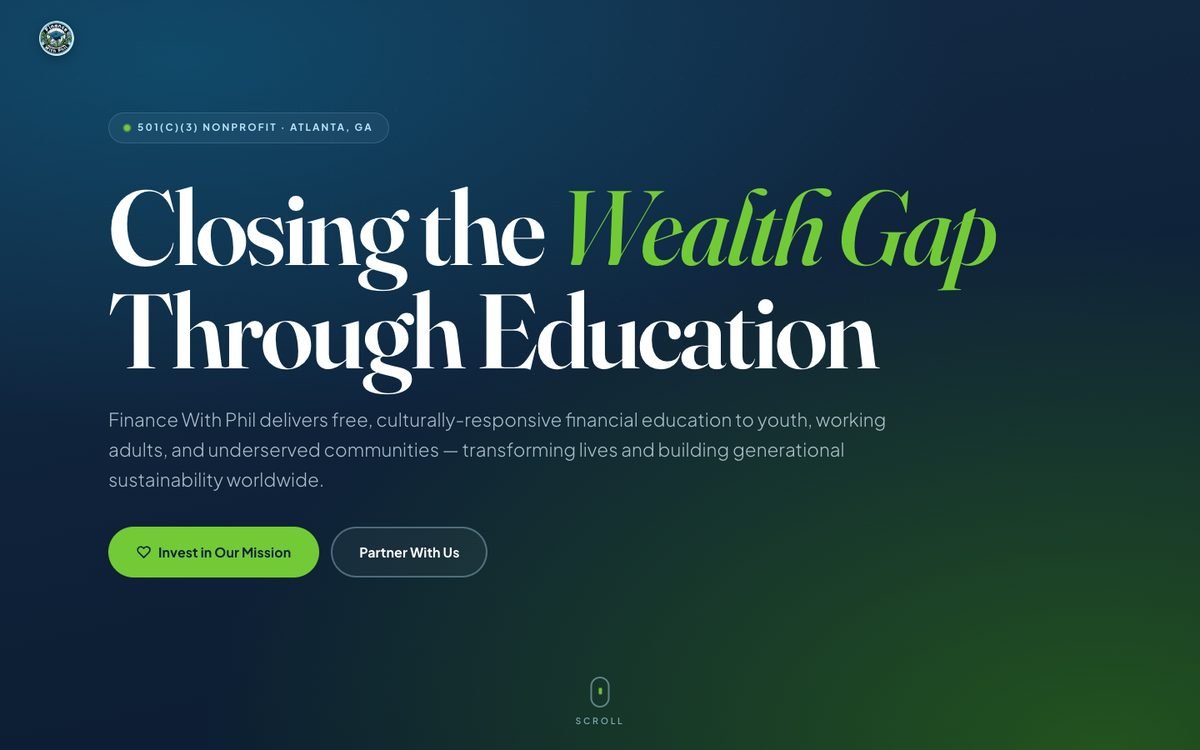 Finance With Phil nonprofit website