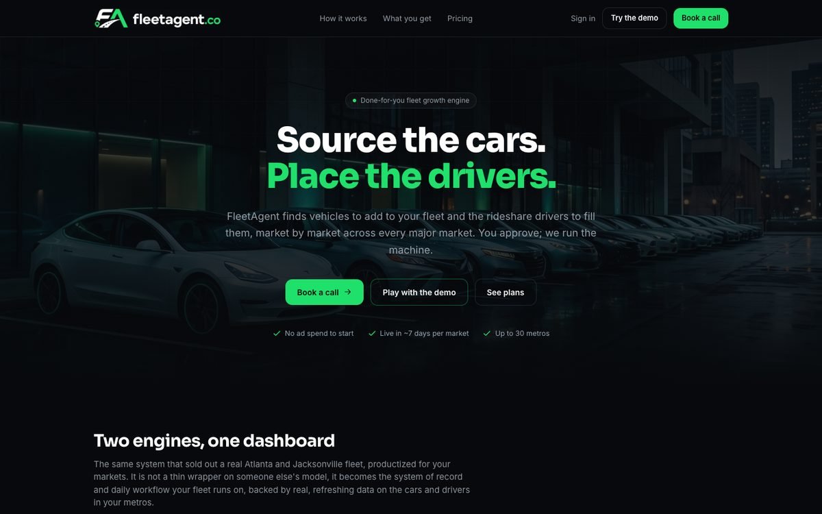 FleetAgent rental fleet website