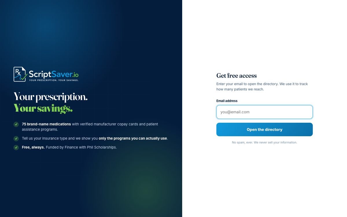 ScriptSaver prescription savings website